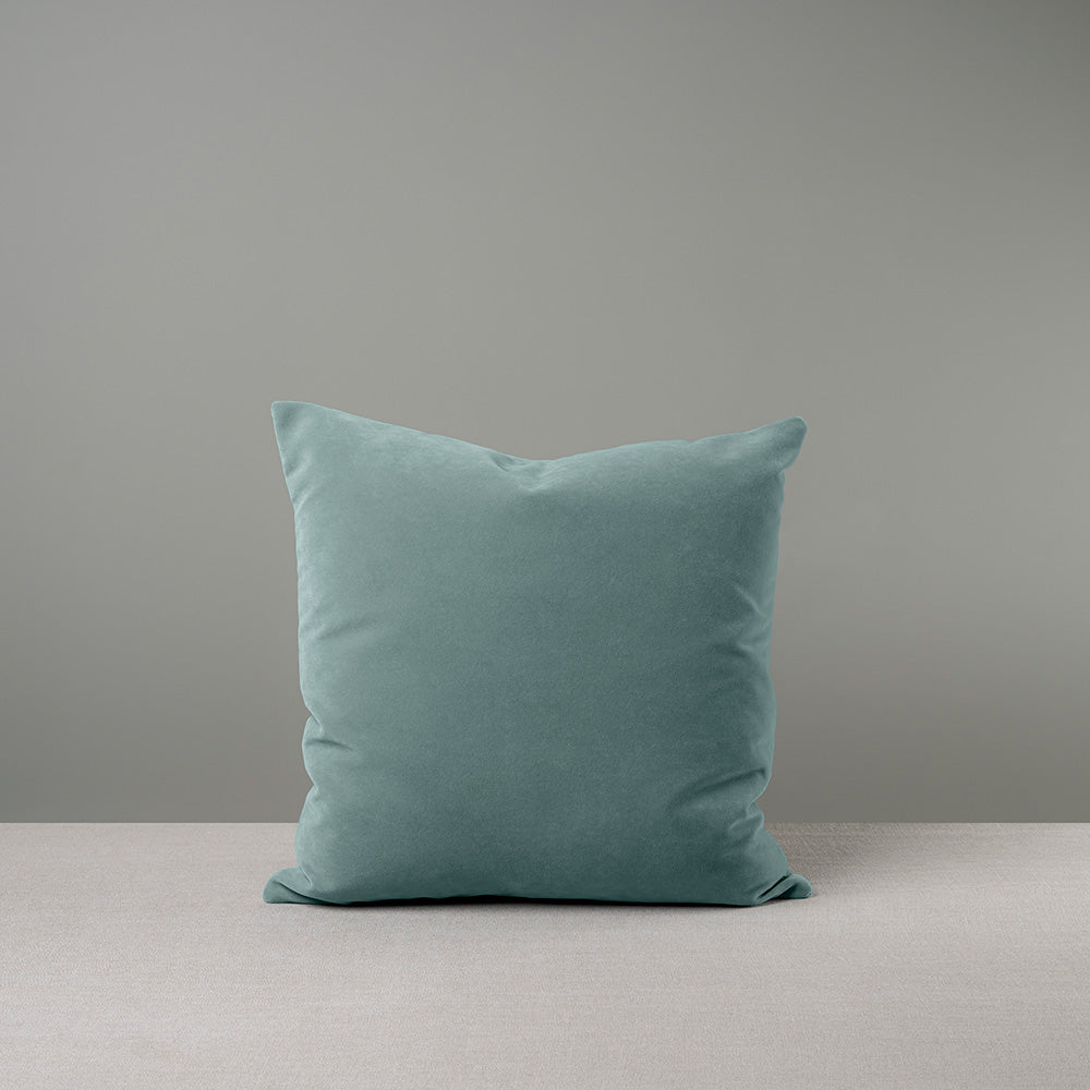 Square Kip Cushion in Intelligent Velvet, Mineral