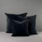 Square Kip Cushion in Intelligent Velvet, Onyx