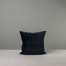  Back Side of Medium Square Cushion in Black Velvet With 2 Buttons - By NiX Studio 