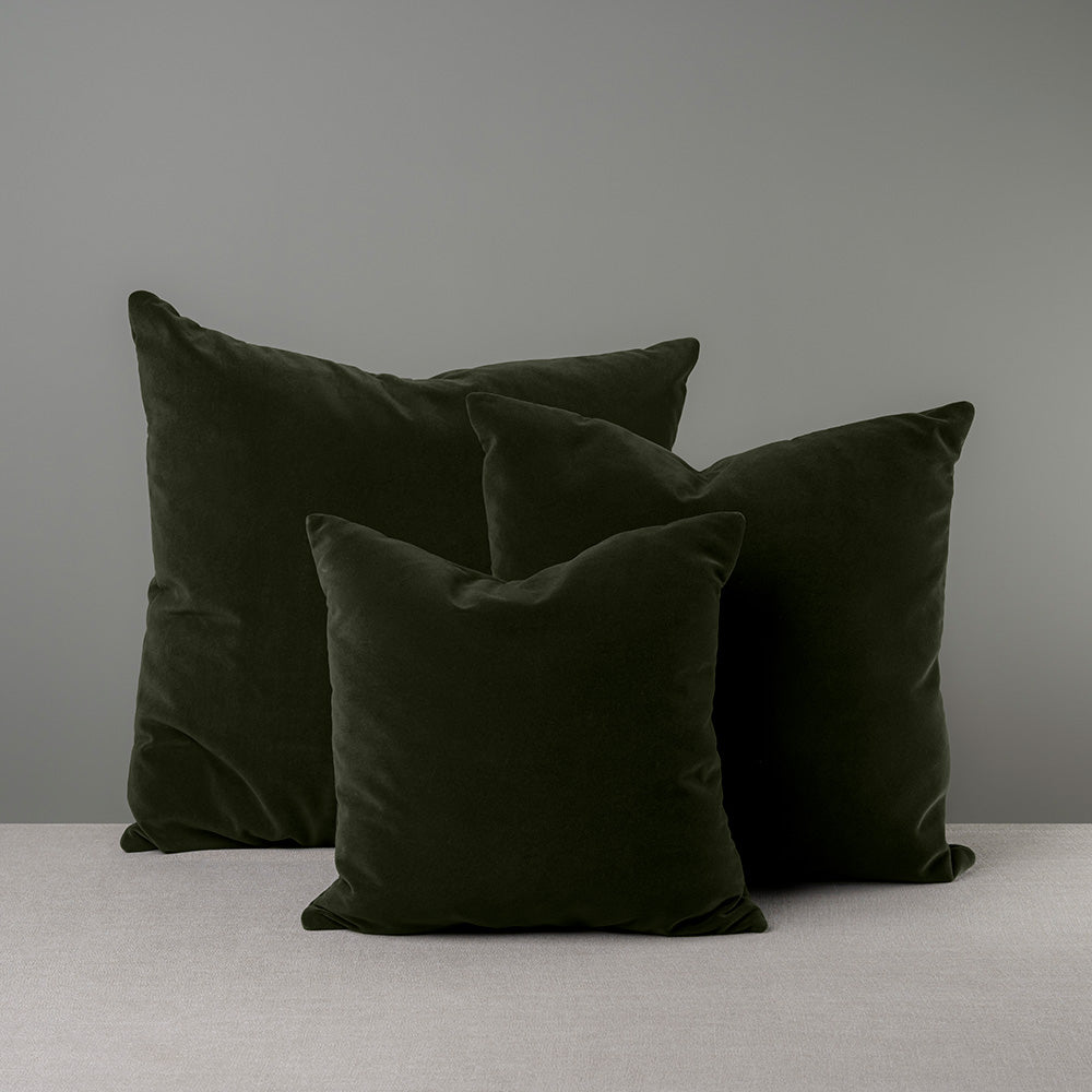 Square Kip Cushion in Intelligent Velvet, Seaweed