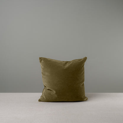 Square Kip Cushion in Intelligent Velvet, Sepia
