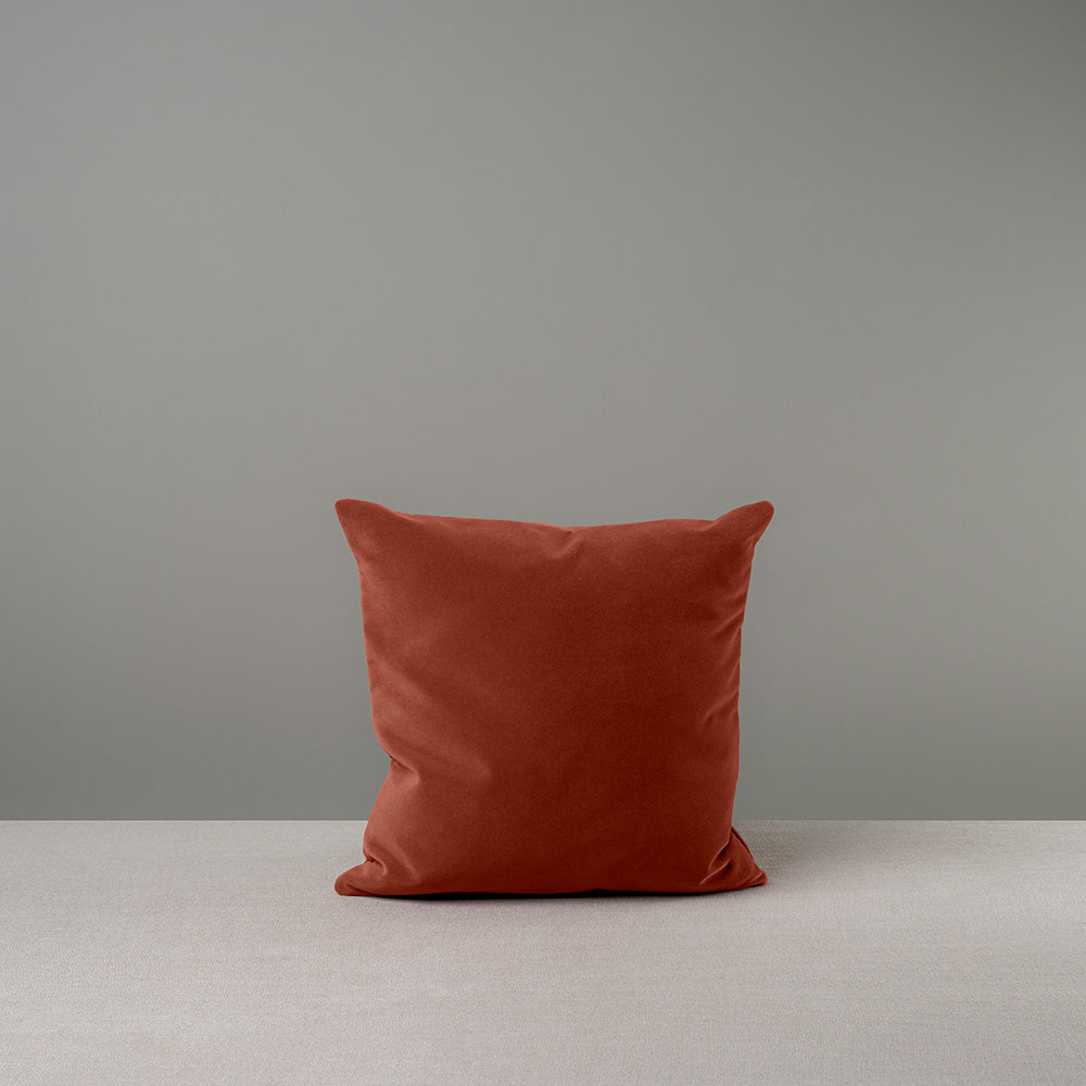 Square Kip Cushion in Intelligent Velvet, Sienna