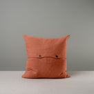  Medium size Square Kip Cushion in Laidback Linen, Cayenne With 2 Black Buttons 