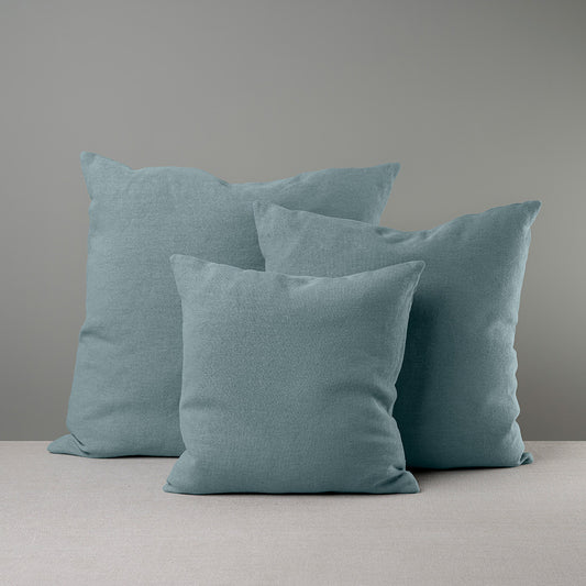 Square Kip Cushion in Laidback Linen, Cerulean