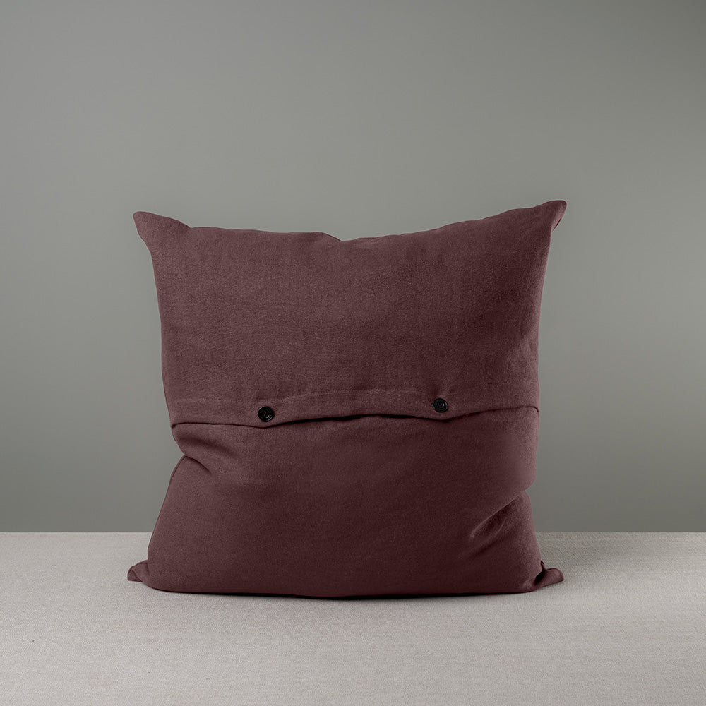  Square Kip Cushion in Laidback Linen, Damson 