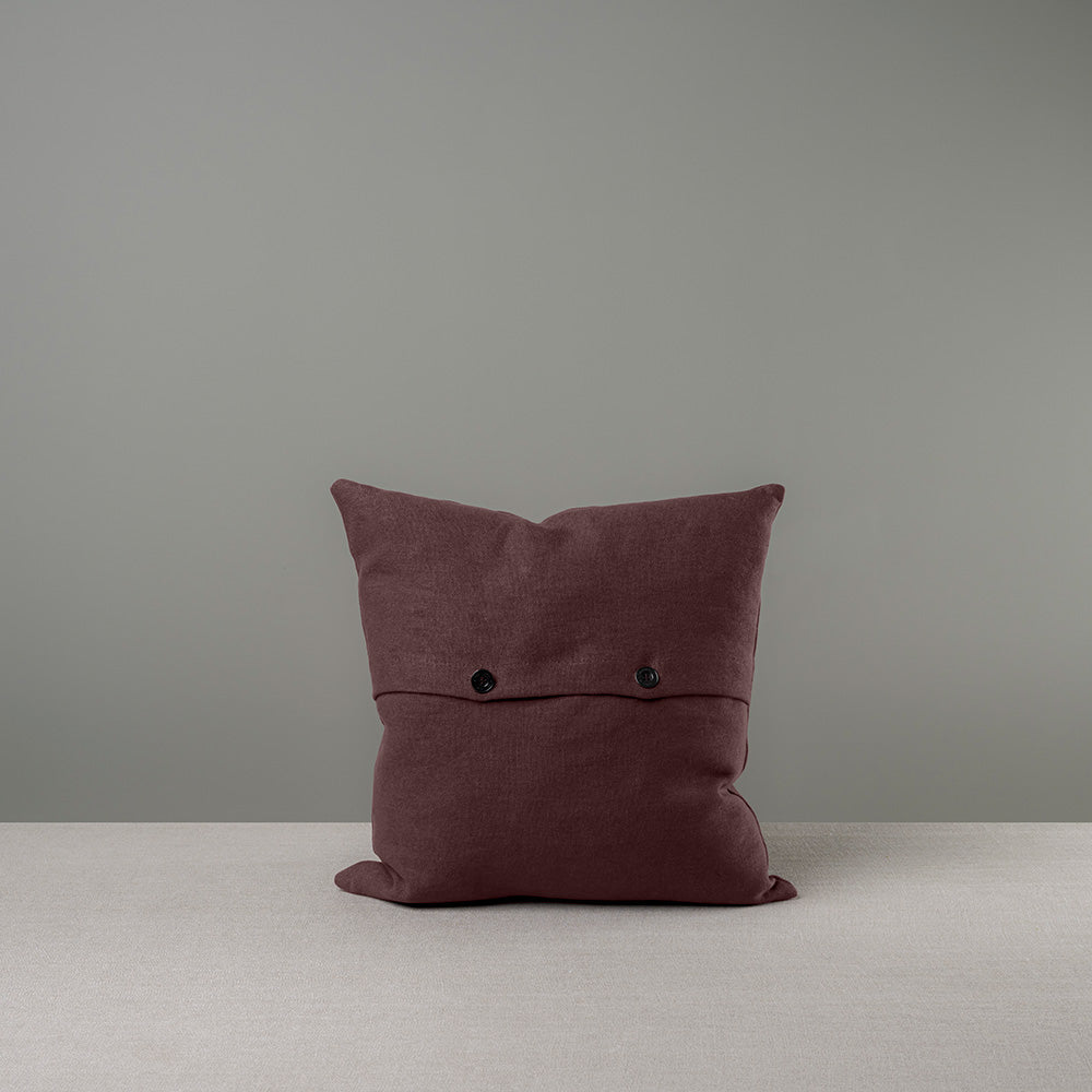 Square Kip Cushion in Laidback Linen, Damson