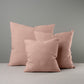 Square Kip Cushion in Laidback Linen, Dusky Pink