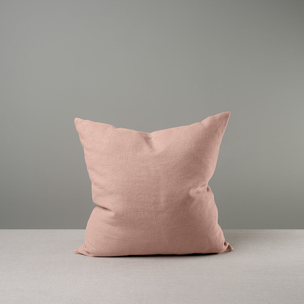  Square Kip Cushion in Laidback Linen, Dusky Pink 