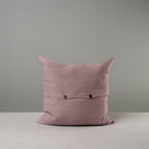  Back view Square Kip Cushion in Laidback Linen, Heather with 2 Black Button 