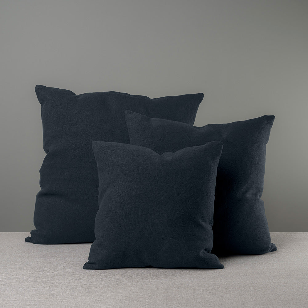  Square Kip Cushion in Laidback Linen, Midnight 