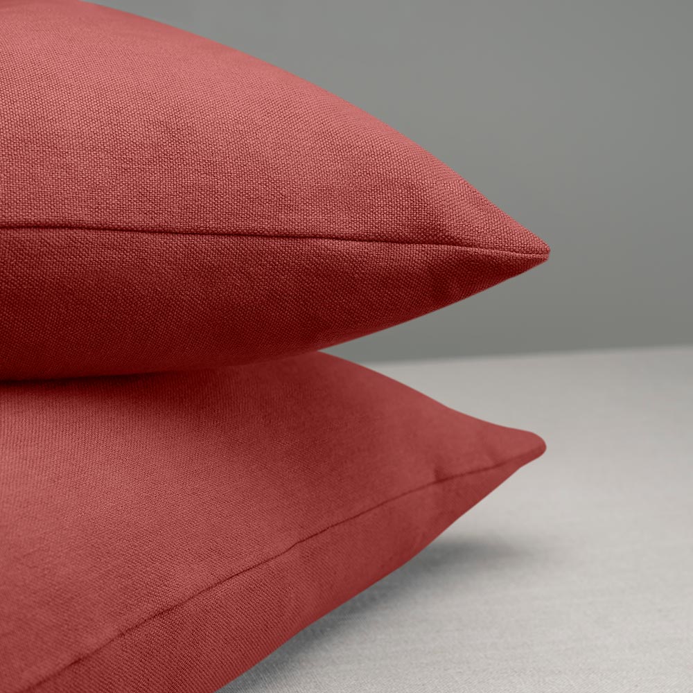  2 Red (Rouge) Square Cushions on top of each other - Nicola Harding & Co. 