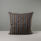 Square Kip Cushion in Regatta Cotton, Charcoal