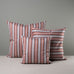 image of Square Kip Cushion in Slow Lane Cotton Linen, Berry