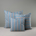 image of Square Kip Cushion in Slow Lane Cotton Linen, Blue
