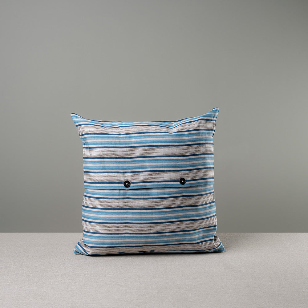 Square Kip Cushion in Slow Lane Cotton Linen, Blue