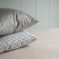 Two Beautiful Cushions With Kip Ticking Cotton Blue Stripes