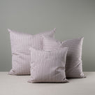  3 Square Kip Cushion in Ticking Cotton, Berry in Different Sizes - By NiX 