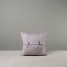  2 Black NiX Special Buttons on Square Kip Cushion in Ticking Cotton, Berry 