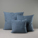 image of Square Kip Cushion in Well Plaid Cotton, Blue Brown