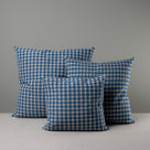  3 Different Sizes of Square Cushion in Plaid Cotton, Blue - NiX By Nicola Harding & Co. 