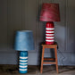 Humbug Striped Ceramic Table Lamp Base in Blue & Warm White