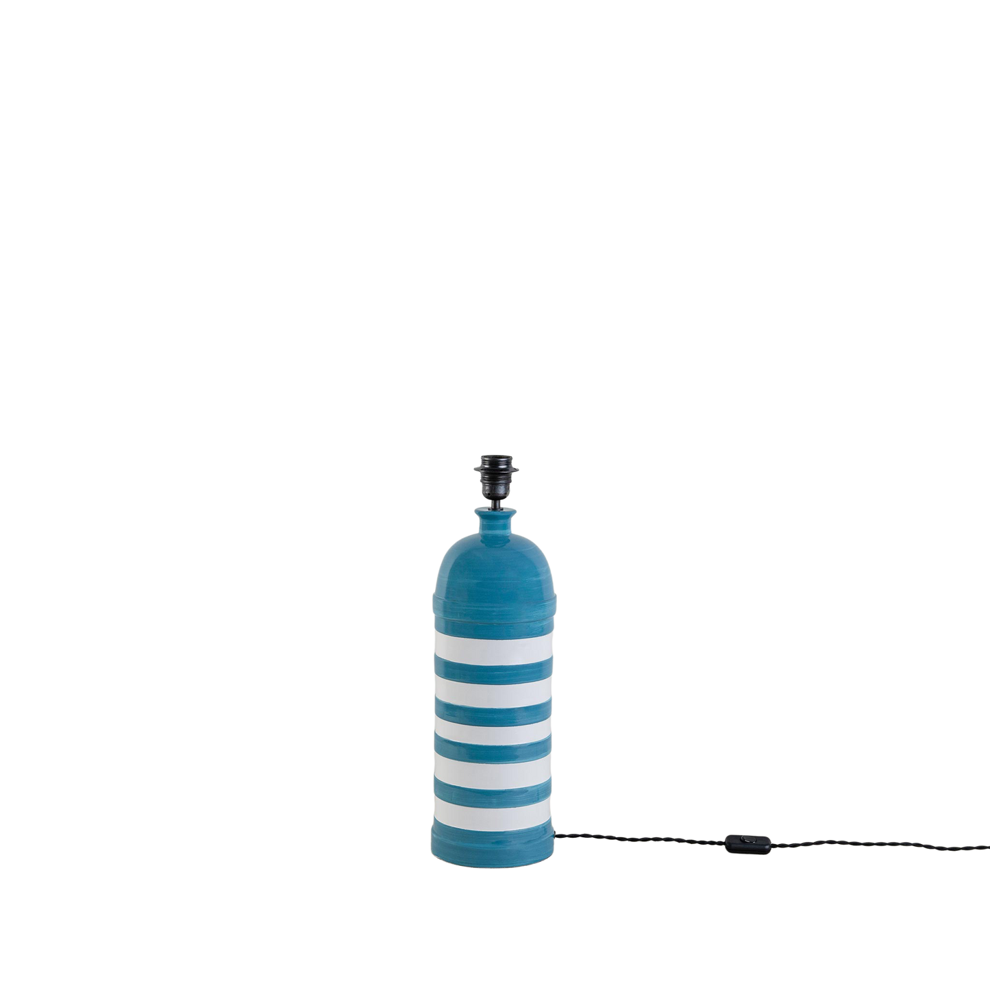 Humbug Striped Ceramic Table Lamp Base in Blue & Warm White