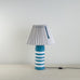 image of Humbug Striped Ceramic Table Lamp Base in Blue & Warm White