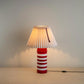 Humbug Striped Ceramic Table Lamp Base in Cherry Red & Warm White