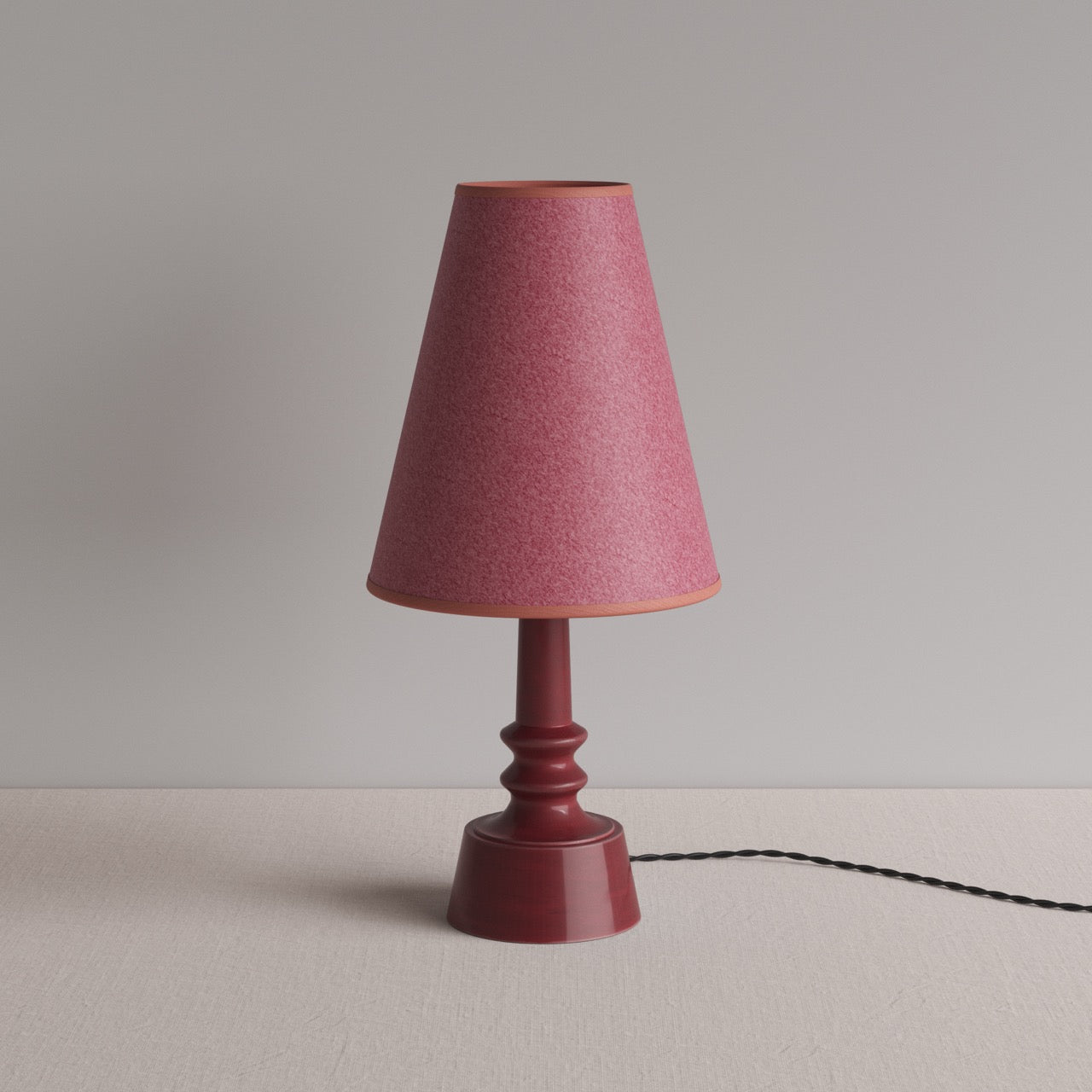 Ditsy Ceramic Table Lamp Base in Damson Pink