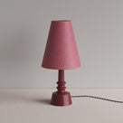  Ditsy Ceramic Table Lamp Base in Damson Pink, With Bright Spark Tall Tapered Lamp Shade in Burgundy - By NiX 