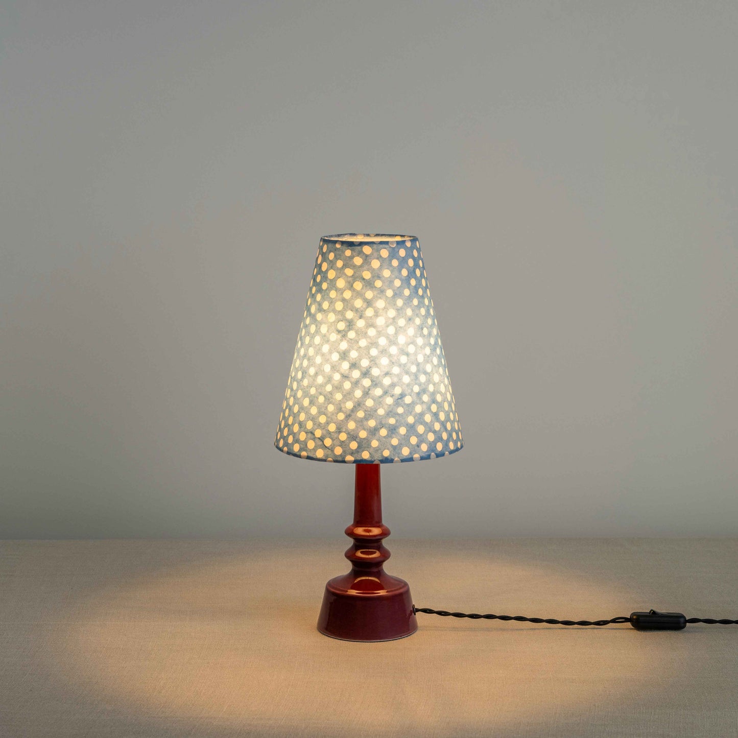 Ditsy Ceramic Table Lamp Base in Damson Pink