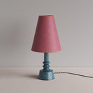  Ditsy Ceramic Table Lamp Base in Sea Blue, With Red Lampshade - By NiX 
