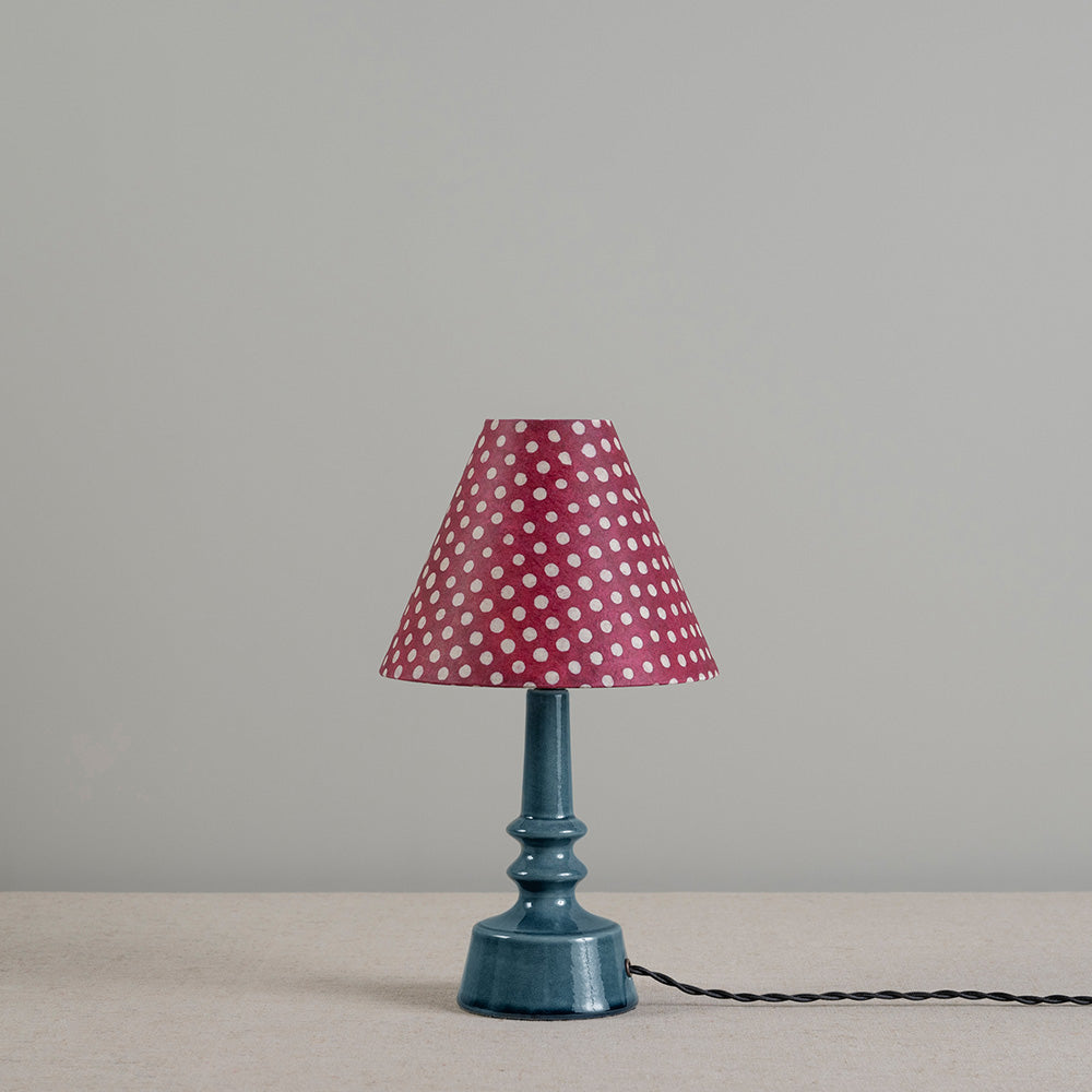  Ditsy Ceramic Table Lamp Base in Sea Blue - Nicola Harding 