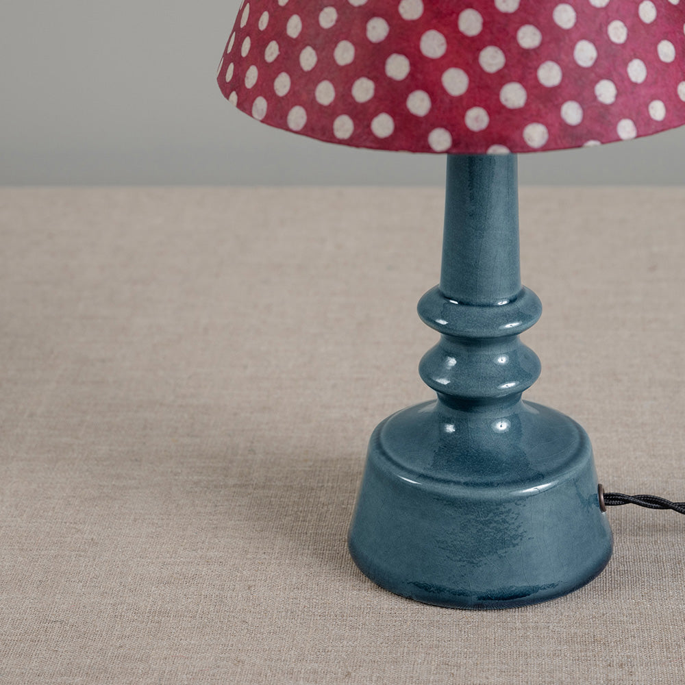  Ditsy Ceramic Table Lamp Base in Sea Blue - Nicola Harding 