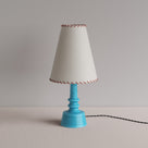  Ditsy Ceramic Table Lamp Base in Turquoise, With Ditsy Tall Tapered Lamp Shade in Natural Parchment - Nicola Harding 