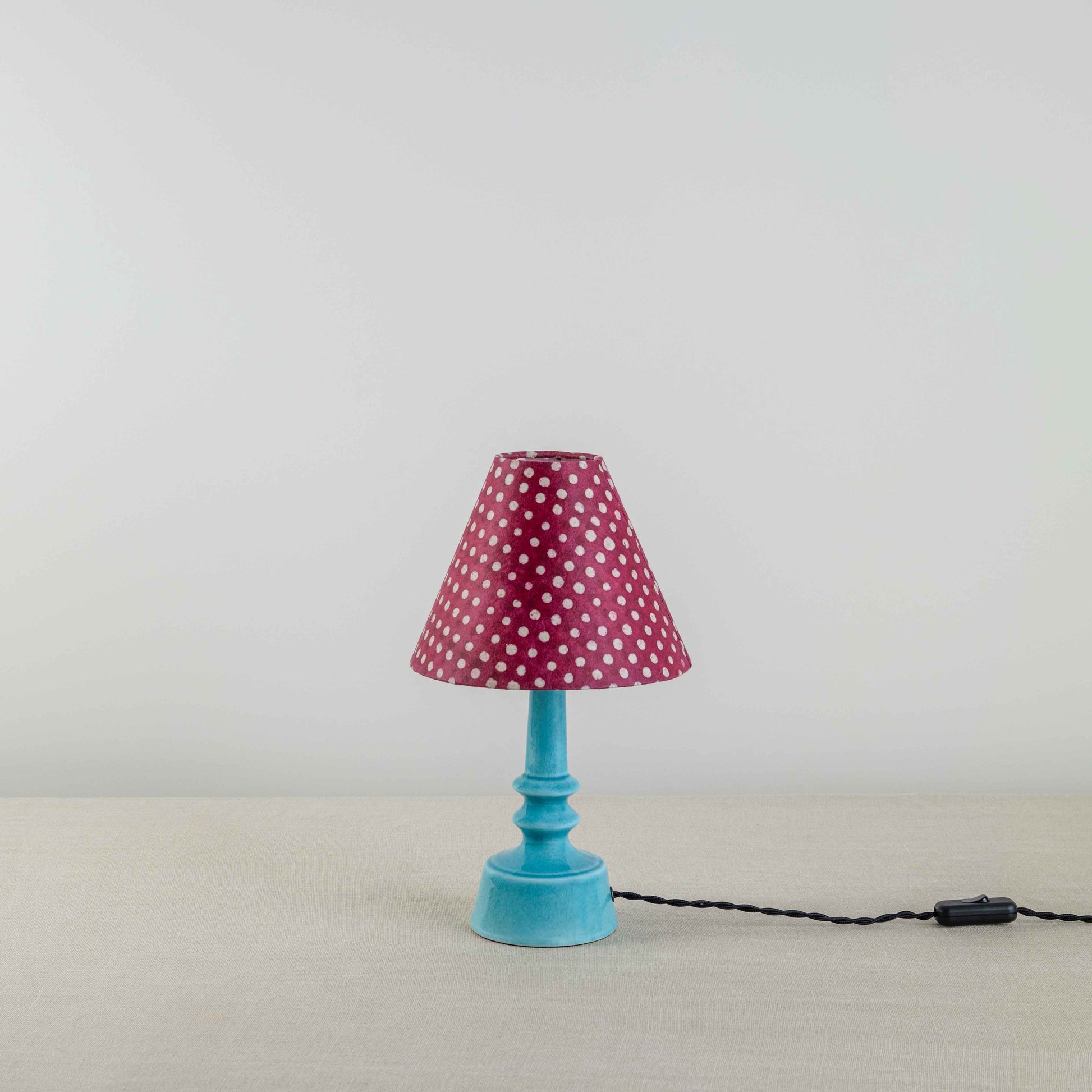 Ditsy Ceramic Table Lamp Base in Turquoise - Nicola Harding