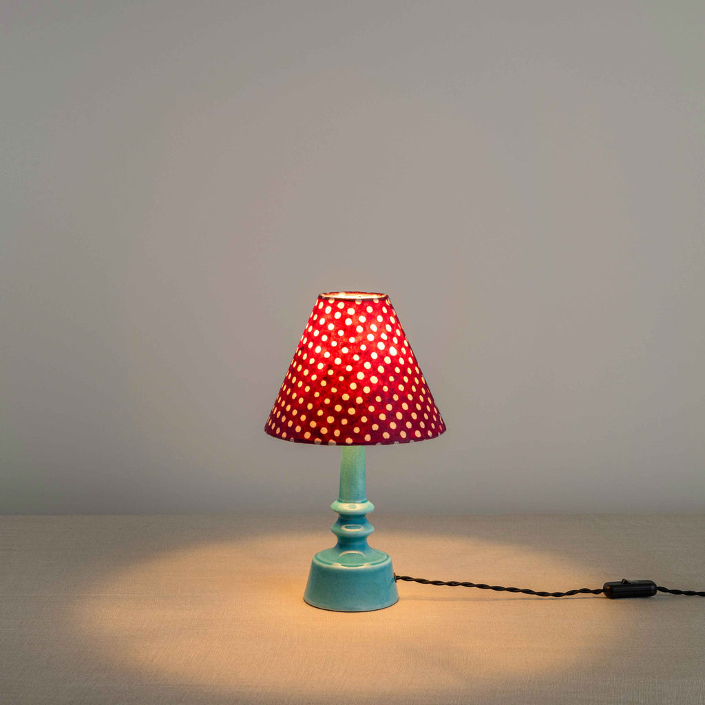  Ditsy Ceramic Table Lamp Base in Turquoise - Nicola Harding 