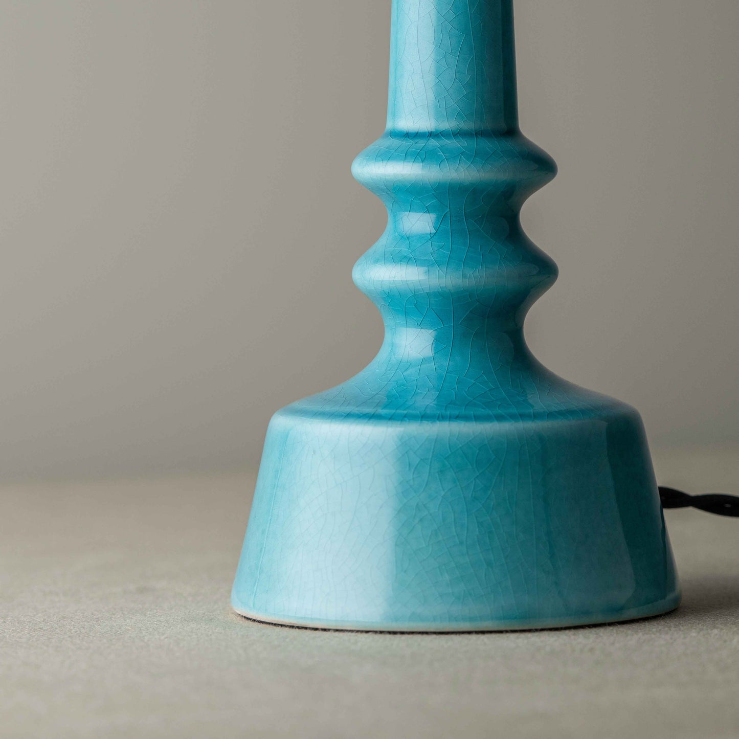 Ditsy Ceramic Table Lamp Base in Turquoise - Nicola Harding