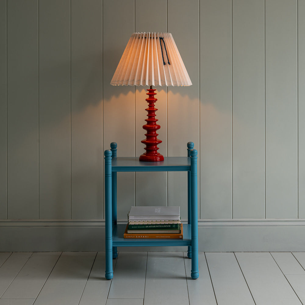 image of Good Turn Wooden Table Lamp Base in Scarlet Red