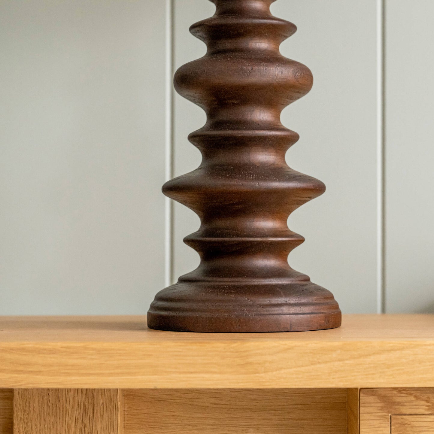 Good Turn Wooden Table Lamp Base in Smoky Oak Design 