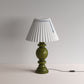 Hourglass Ceramic Table Lamp Base in Green