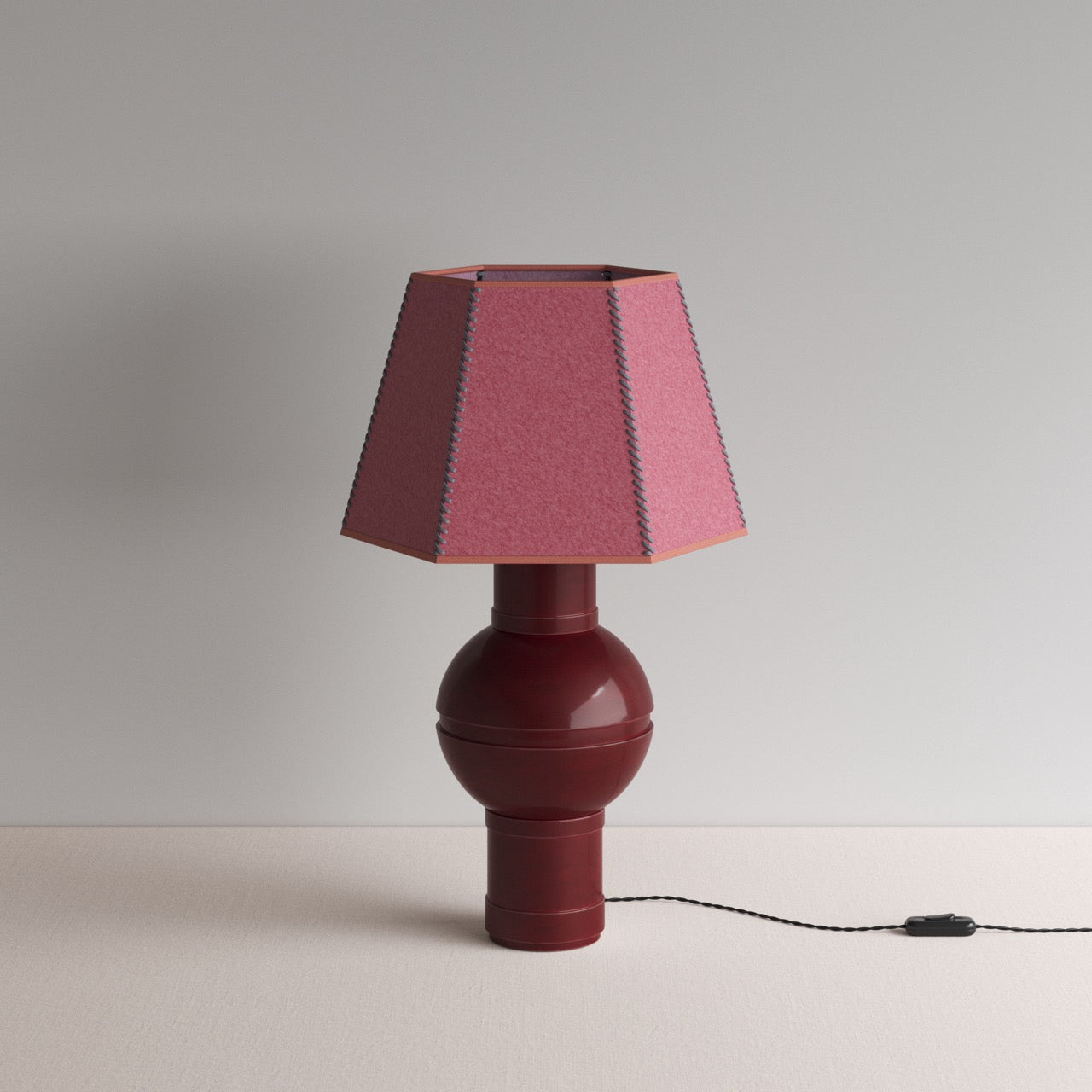  Orb Ceramic Table Lamp Base in Red 