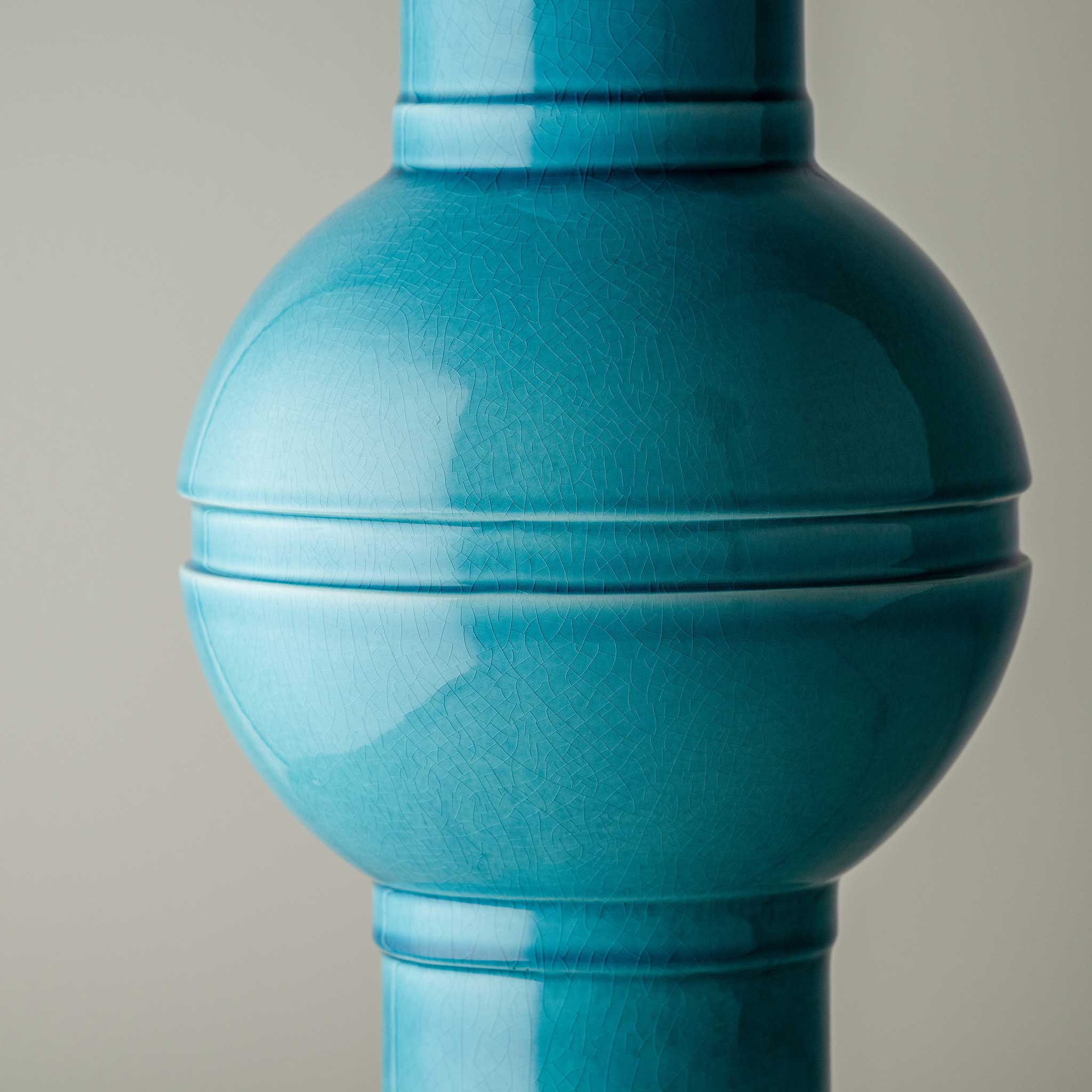  Orb Ceramic Table Lamp Base in Turquoise - Nicola Harding 