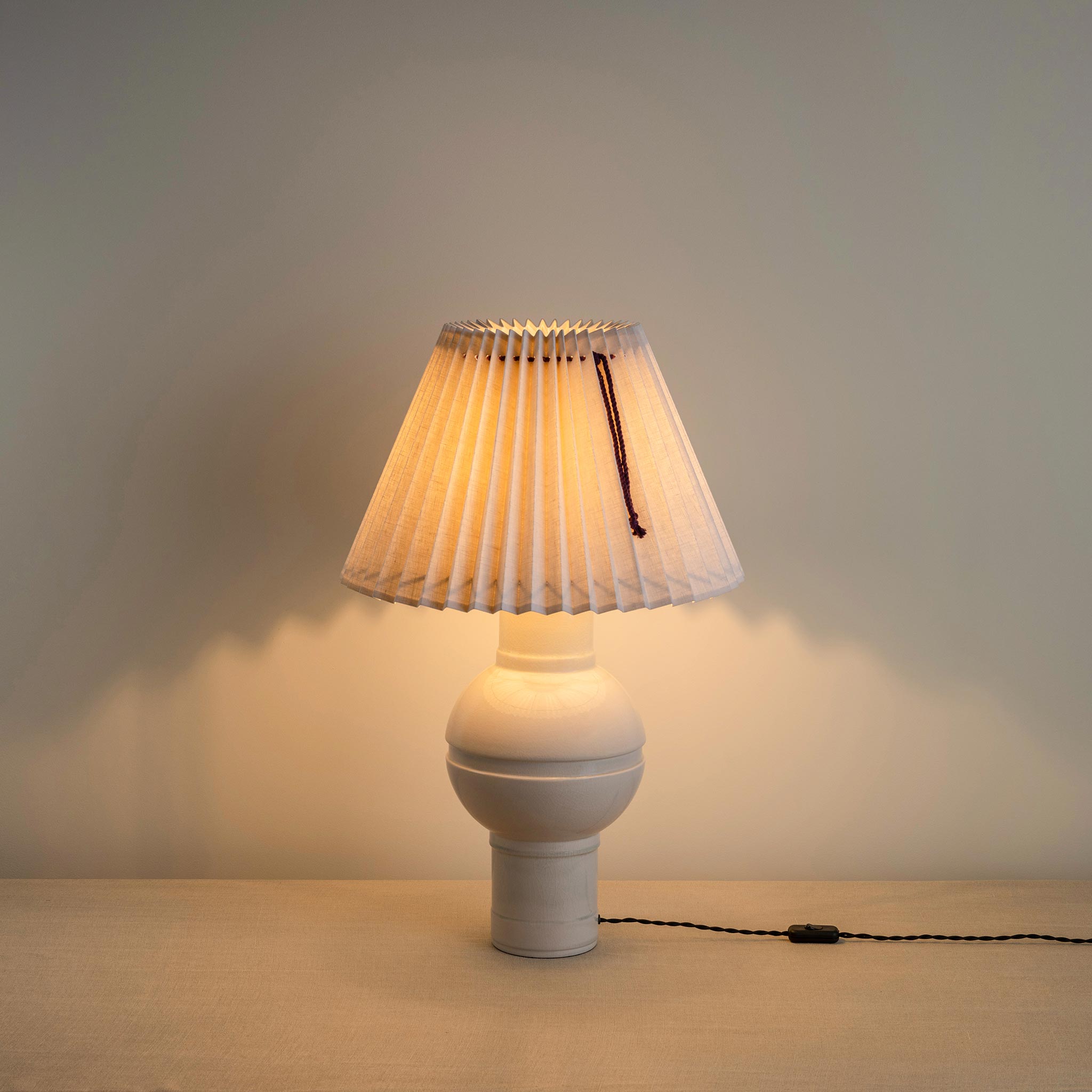  Orb Ceramic Table Lamp Base in Warm White - Nicola Harding 