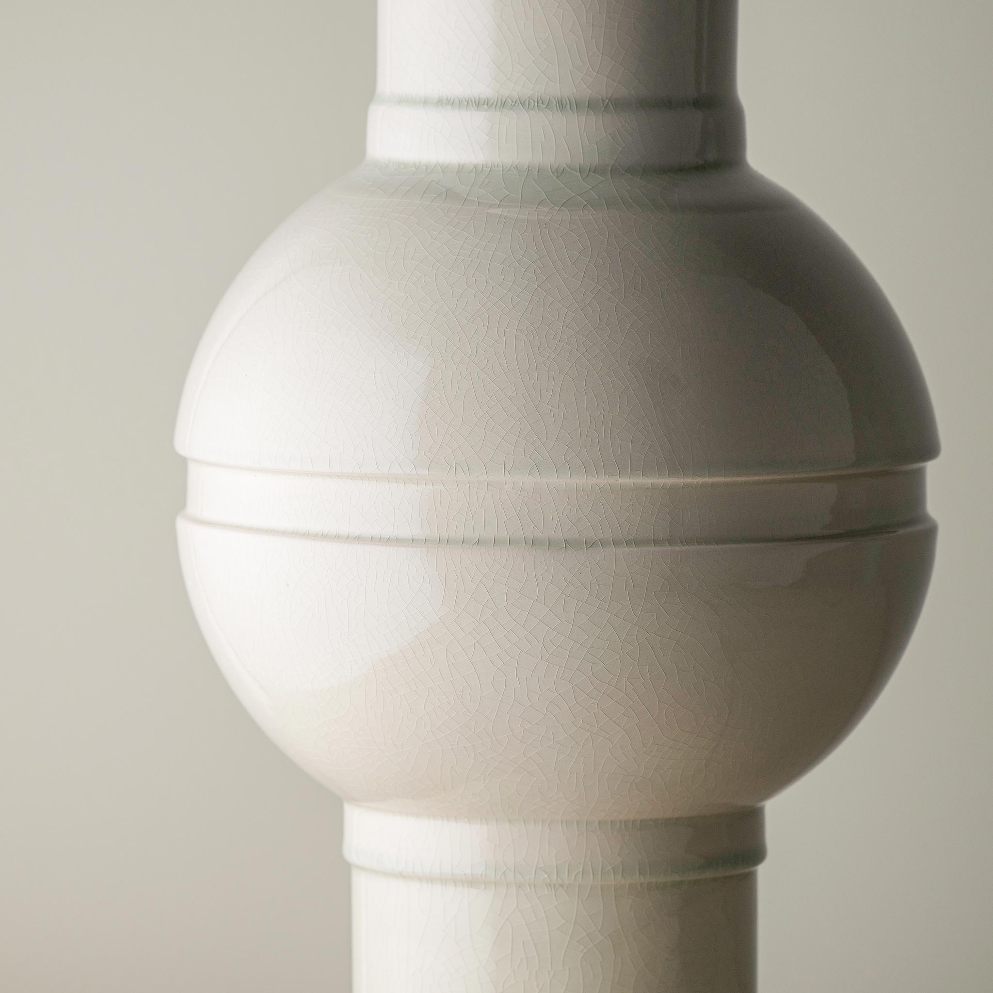  Orb Ceramic Table Lamp Base in Warm White, Design Closeup - Nicola Harding 