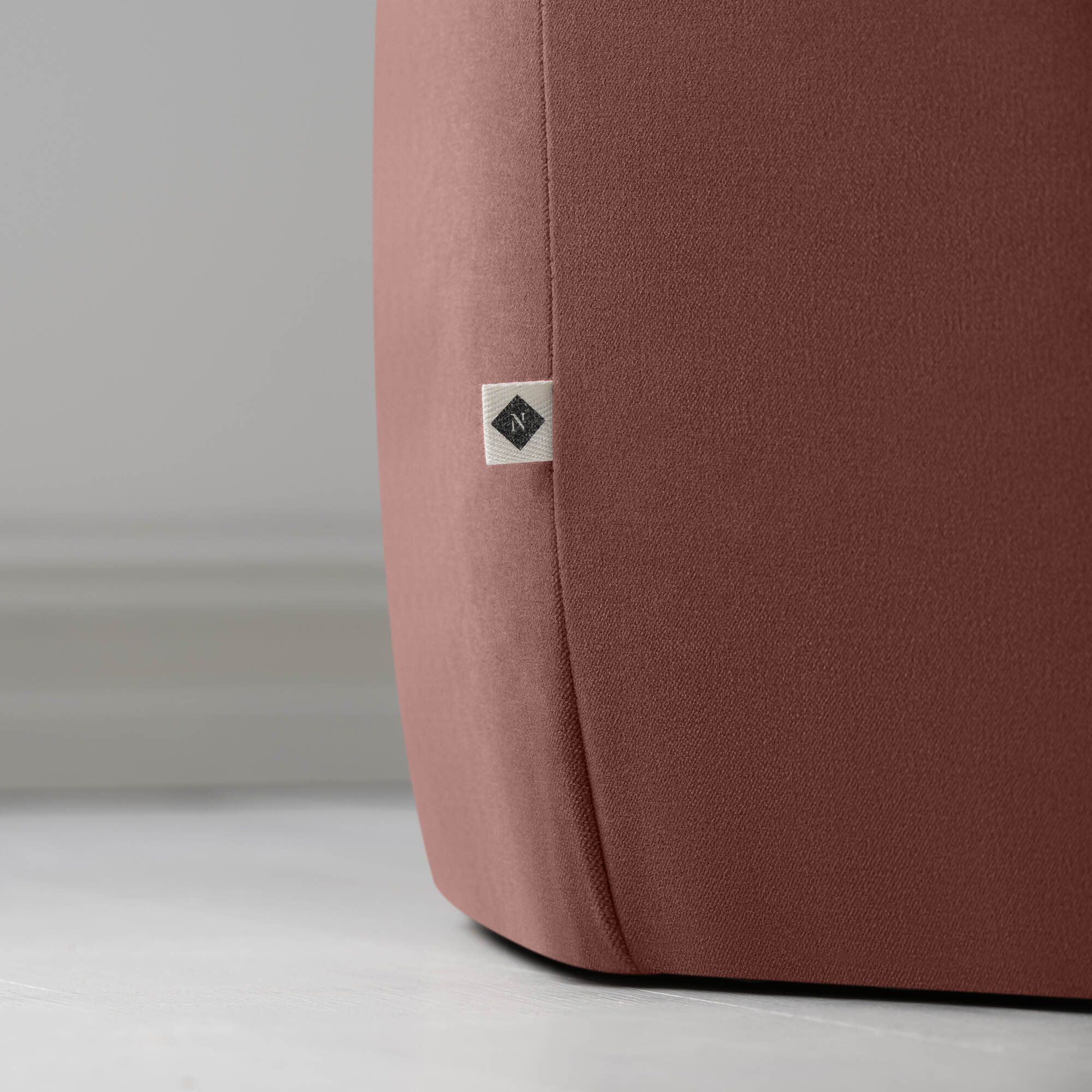  Thither Hexagonal Ottoman in Intelligent Velvet Damson 