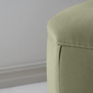  Thither Hexagonal Ottoman in Intelligent Velvet Green Tea Design Closeup - NiX 