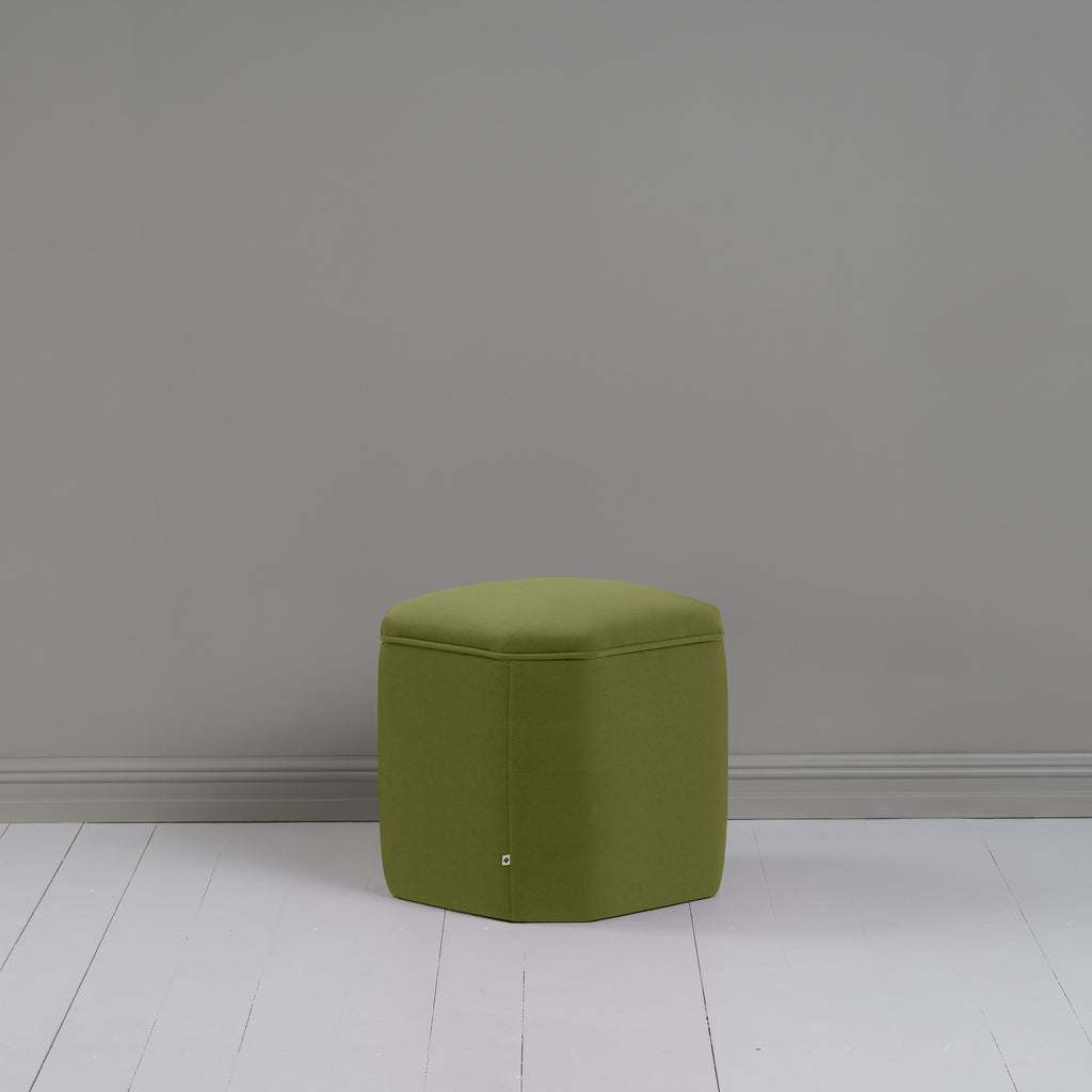  Thither Hexagonal Ottoman in Intelligent Velvet Lawn 