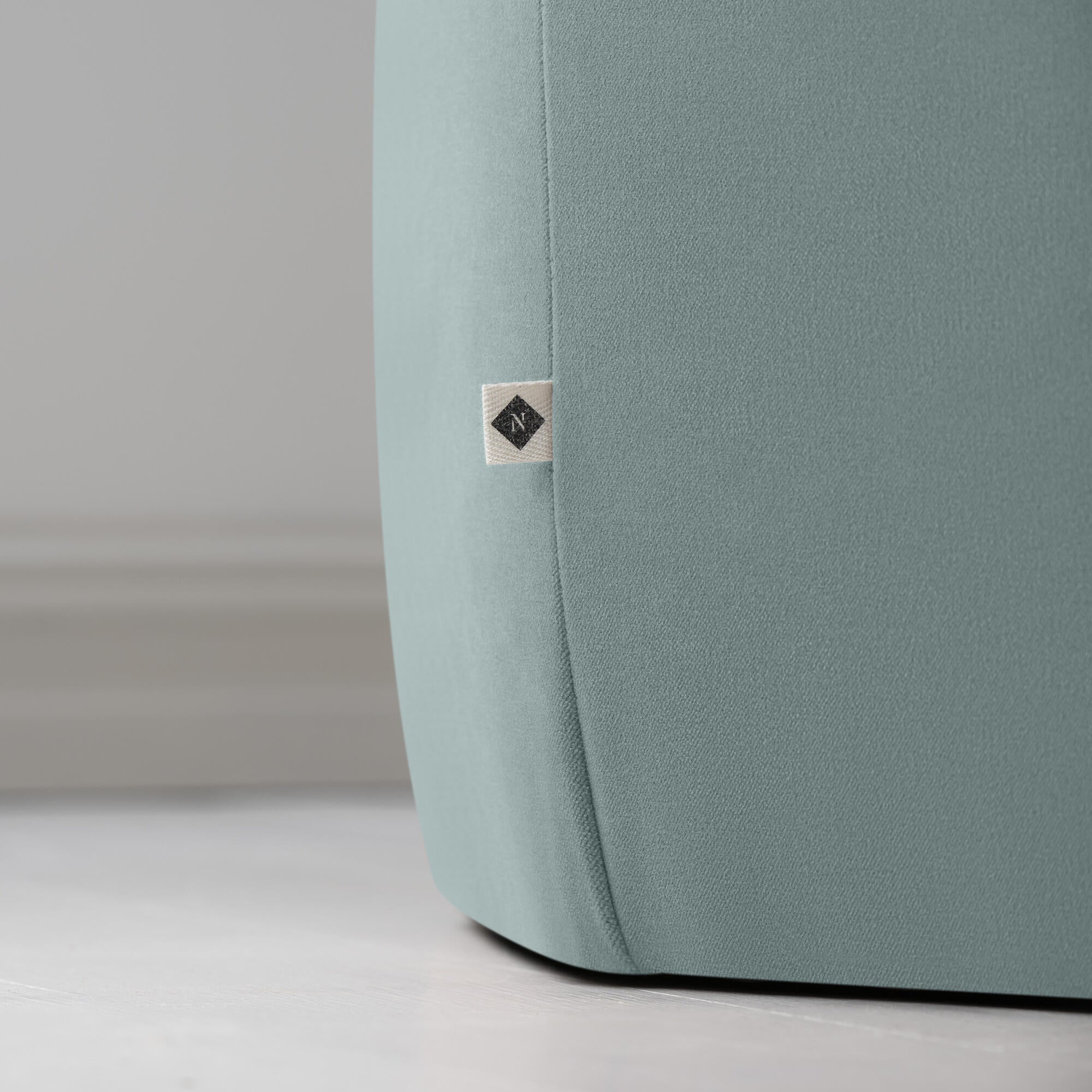  Thither Hexagonal Ottoman in Intelligent Velvet Mineral With Special NiX tag 