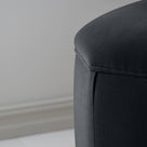  Thither Hexagonal Ottoman in Intelligent Velvet Onyx Design Closeup - NiX 